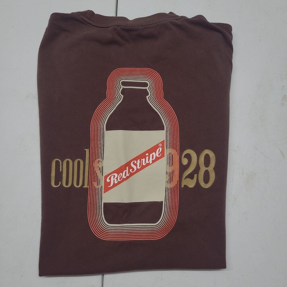 Vintage Red Stripe Beer double sided t-shirt